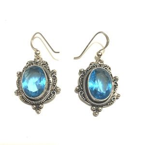 Boho .925 sterling silver and gemstone earrings.